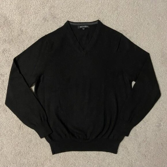 BRITCHES Men’s Black Lightweight V-Neck Long Sleeve Sweater - Picture 2 of 7
